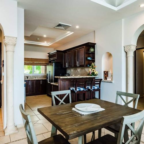 Dining room with table for 4 people to eat