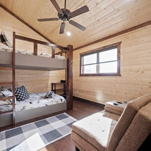 Second story- (2) Queen over queen bunkroom w/futon-Shared bath