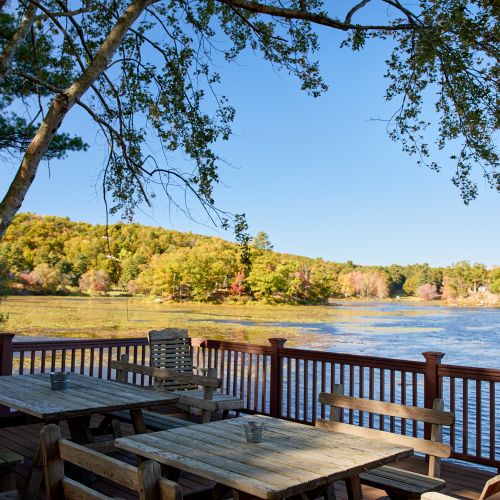 A perfect lake view on the deck above the dock.
