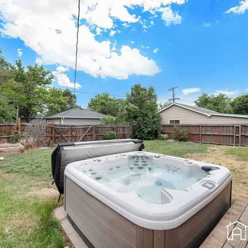 - enjoy peaceful evenings or sunny afternoons in your private backyard hot tub retreat
- surrounded by a fenced yard and trees for extra comfort and privacy
- perfect way to unwind and recharge between local adventures