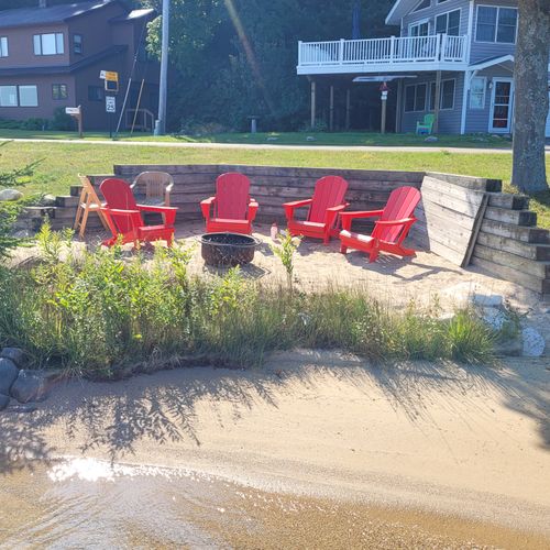 OVERVIEW:  The lakeside bonfire ring and beach area