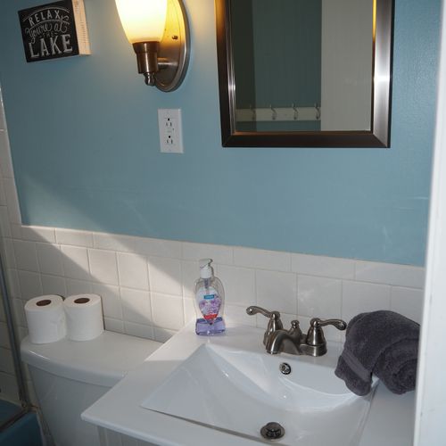 Bathroom #2 ( second floor):  full bathroom with a combination tub and shower.