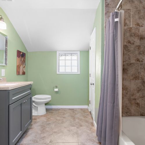 Master Bath with tub shower combo