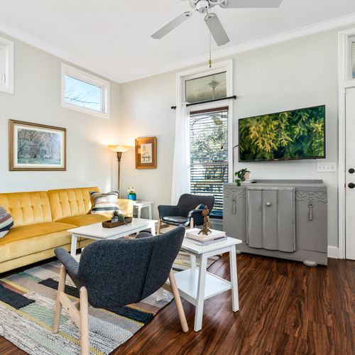 Open Living Area with Sleeper Sofa/Futon