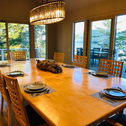 Elegant lighting and settings for those special meals.