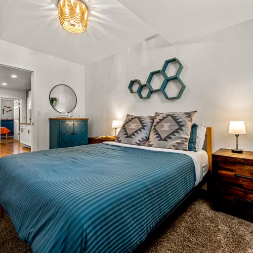 Each bedroom is a serene haven, featuring fashionable touches and a harmonious color palette, perfect for unwinding.