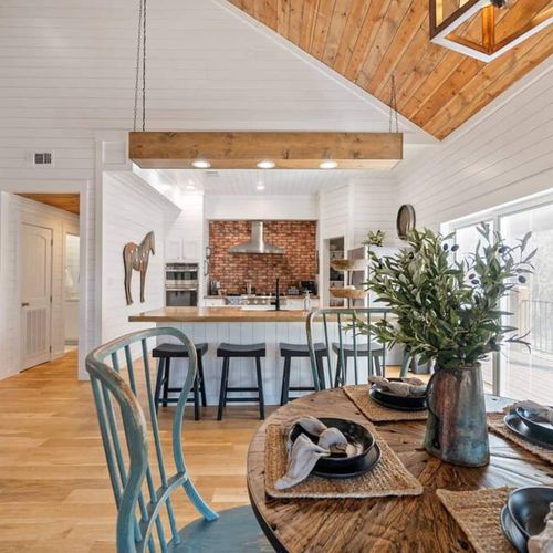 The kitchen and dining area!