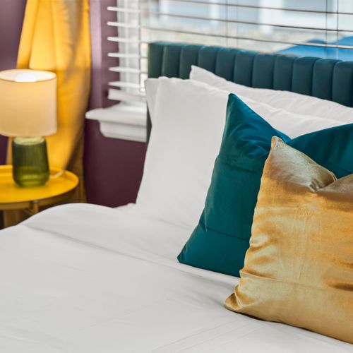 Drift into deep rest in comfortable, plush beds.