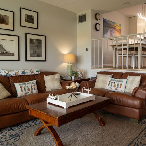 Bask in the bright and airy living room.