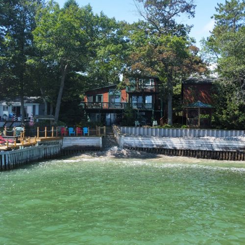 Exterior:  another great view of the private lakefront and beach