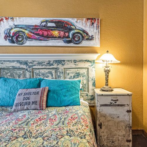 Queen Bed inside the Cottage