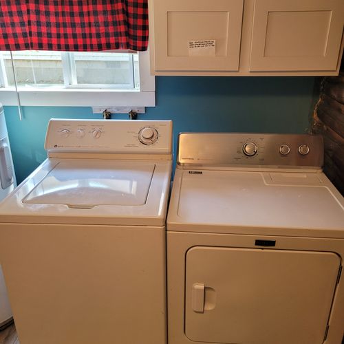 Laundry area:  the cabin has a very convenient main floor washer and dryer.
