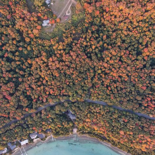 EXTERIOR:  Aerial view above the property in the Fall.