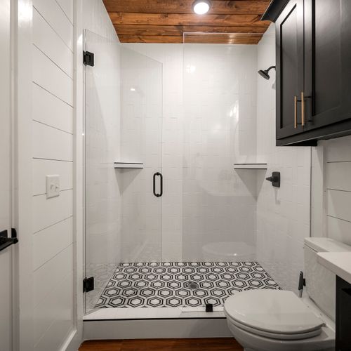 Walk-in shower.