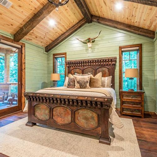 A Master Suite with patio access.