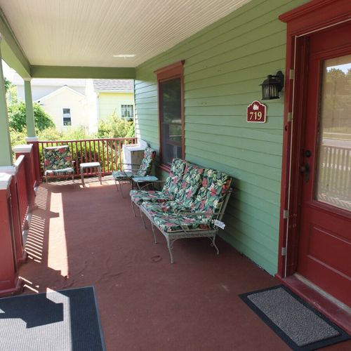 Exterior:  the gorgeous front porch! Great for chatting and people watching!