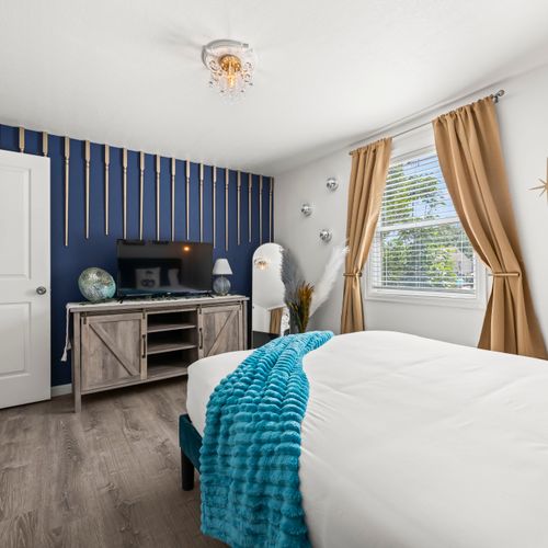 Enjoy private tvs and plush, soft mattresses in every bedroom provided.