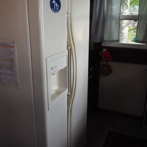 Kitchen:  the cottage has a small kitchen with all appliances except for a dishwasher. It does include a separate beverage cooler as well as a good supply of cooking and dining utensils.