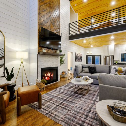 Upon entering the cabin you are greeted by an open floor plan!