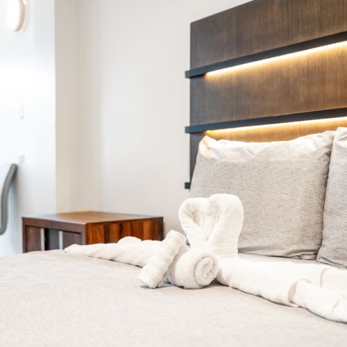 A comfortable, well-lit place to relax.