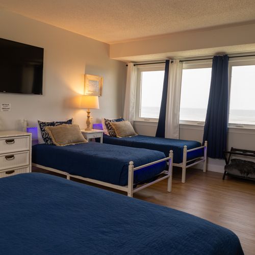 Watch your favorite shows and movies–each bedroom is equipped with a widescreen tv.