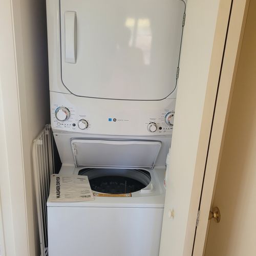 Laundry closet:  the cottage has a very convenient stacked washer and dryer in one of the hallway closets.