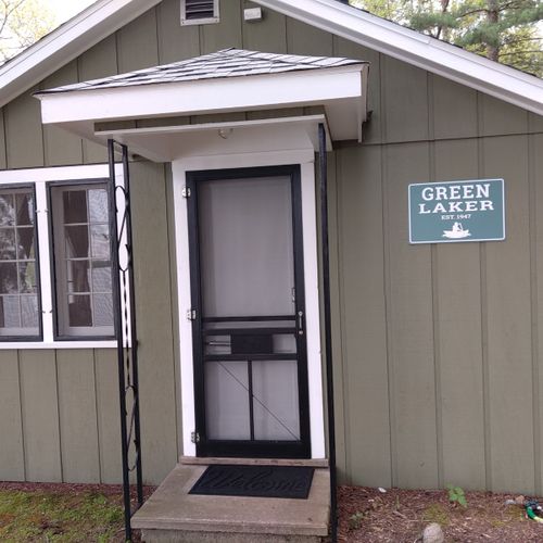 Exterior:  the entrance to the cabin