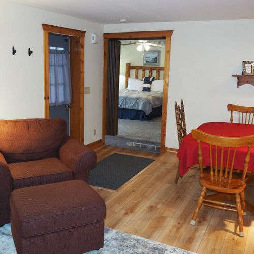 Dining area:  convenient dining area with seating for 5 adults next to the living room.