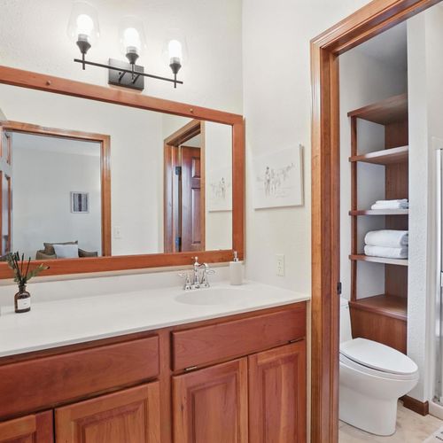 Refresh in a bright bathroom with sleek, modern charm.