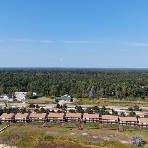 Exterior:  an aerial view of the 12 condo building. (the condo is in the sixth building from the right and it's on the second floor. )