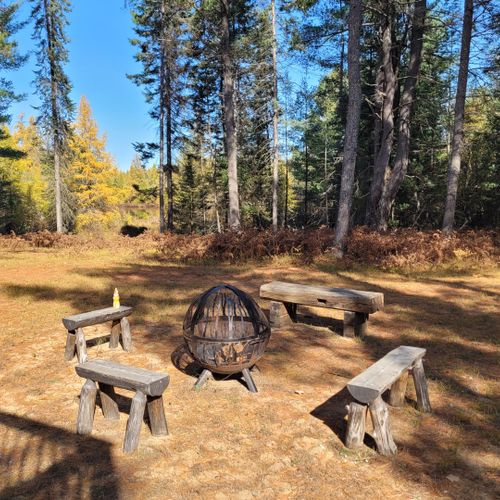 Exterior:  the backyard bonfire ring that faces goose creek.