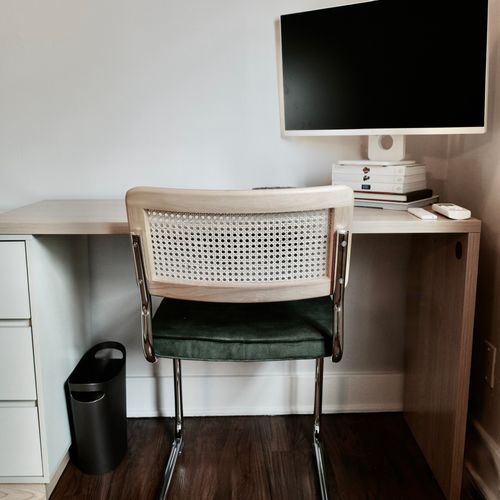 Sleek workspace for focus or creativity during your stay.