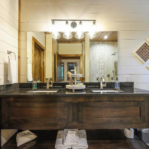 Double vanity found in the private bathroom.