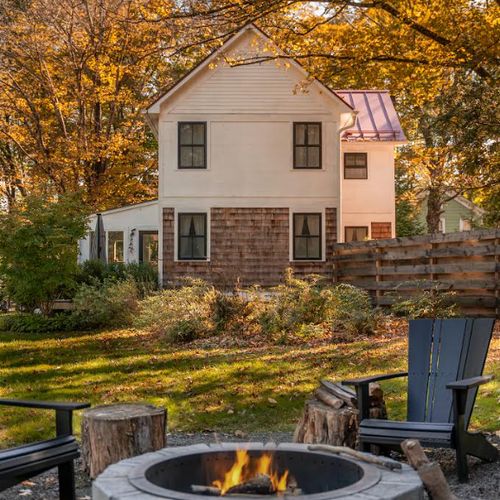 Enjoy a roaring fire in this private, outdoor oasis.