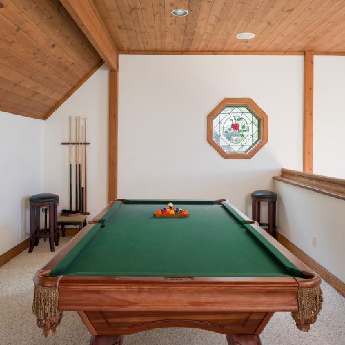 Classic pool table for after-hour fun