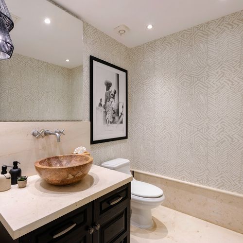 Chic Powder Bath Complements the Space, Adding to the 4 Full Baths