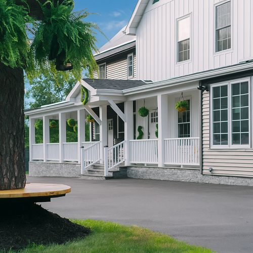 A sprawling front porch awaits.