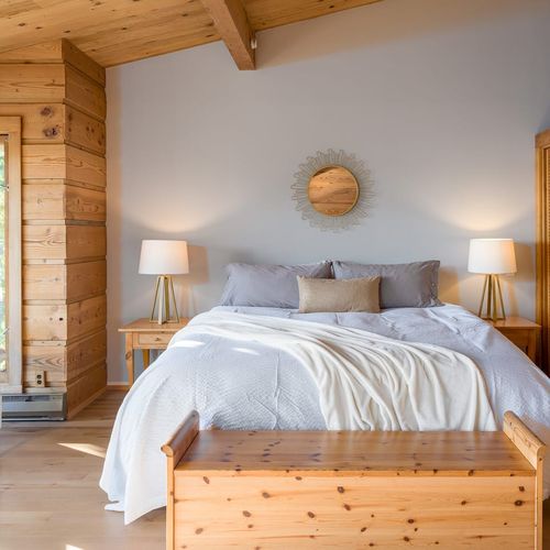 Beautiful master bedroom with amazing view