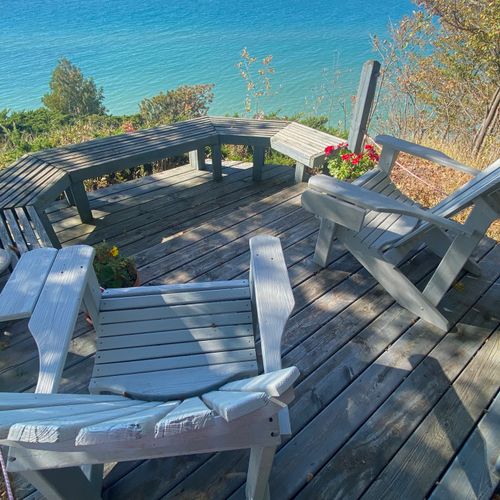 EXTERIOR:  The additional detached deck for watching sunsets on Lake Michigan.
