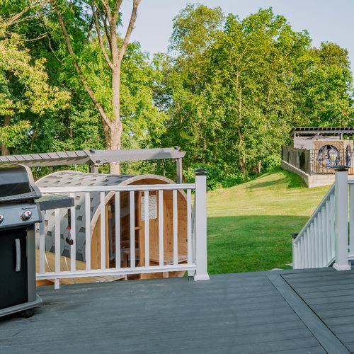 From the grill to the pool, this backyard has everything you need for an amazing stay.
