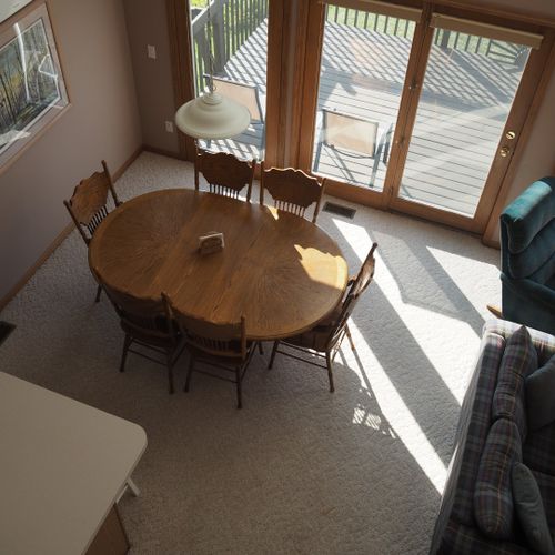 Dining area:  the home has a cute dining area with great views and seating for 6 adults.