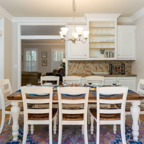 Formal dining and an amazing selection of glassware brings out your best recipes for happy hour and special dinners!