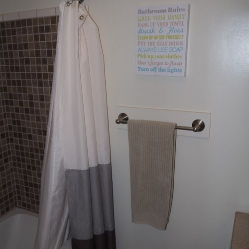 Bathroom:  full bathroom with a combination tub and shower.