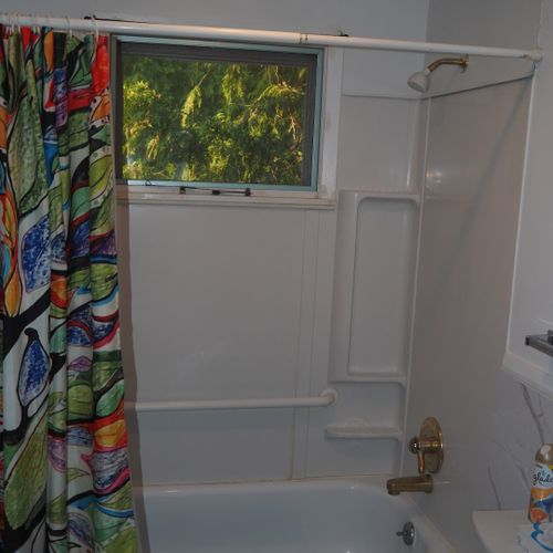 Bathroom:  the cottage has a full bathroom that includes a combination tub and shower.