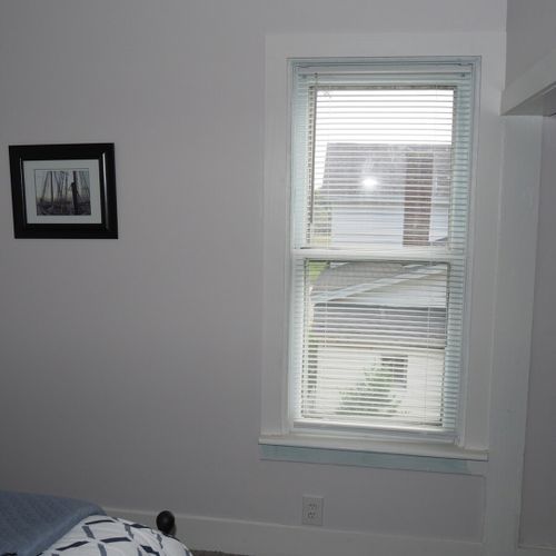Bedroom #2:  all 3 bedrooms are upstairs. This bedroom features a queen-size bed, nightlamp, dresser, and a very large closet.