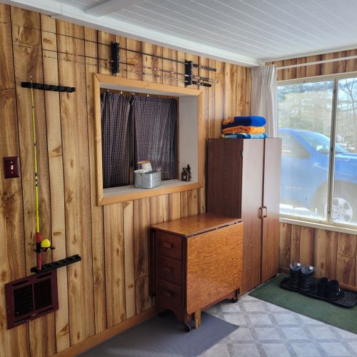 Foyer:  the new section of the cabin also includes a new entrance with some storage space available.