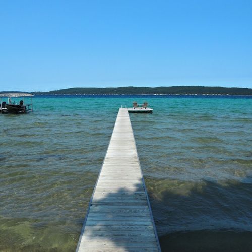 Overall:  the huge dock that extends way out into crystal lake.