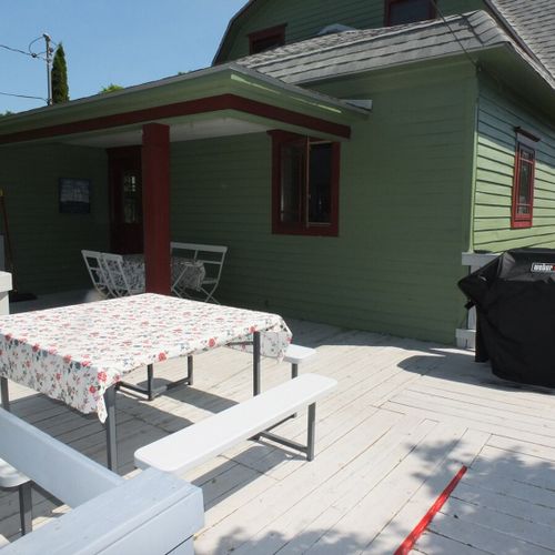 Exterior:  the large back deck, which includes 2 dining tables and a gas grill!