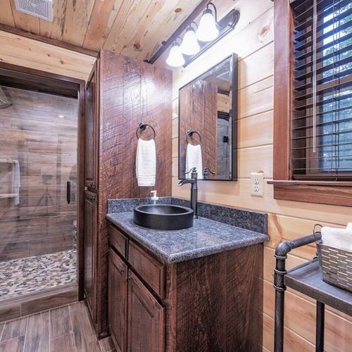 Walk-in shower.