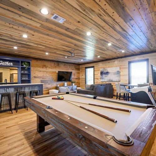 Downstairs takes you to the game room!